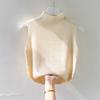 Summer Korean Half Turtleneck Knitted Vest Women Solid Color Sleeveless Slim Tank Top