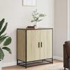 VidaXL Buffet chêne sonoma 68x35x76 cm bois d'ingénierie et métal, armoire de rangement, meuble d'entrée, meuble d'appoint 848965