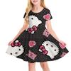 Детские футболки-платья с принтом Hello Kitty, Куроми, Моя Мелоди, Повседневные платья для девочек, Милая одежда с Китти для детей 1-10 лет, Летние, Удобные