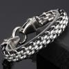 Готический однотонный браслет из нержавеющей стали со змеиной головой для мужчин, байкерский мужской браслет, плетеный кожаный ремешок на запястье со змеиной головой