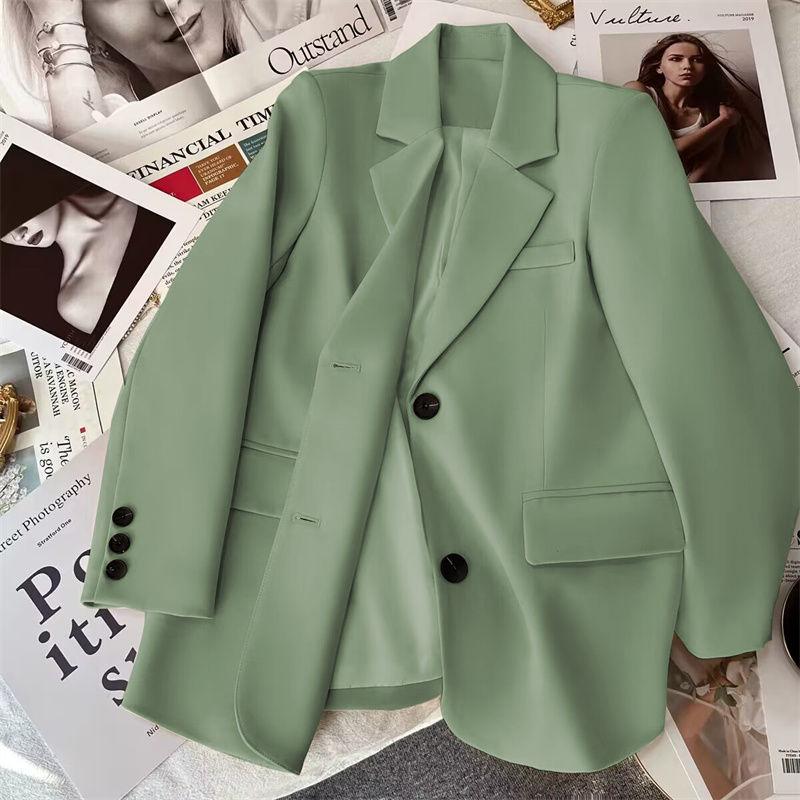 Korean Style Leisure Coat Small Suit with Back Slit Design for Spring and Autumn