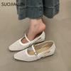 Модные SUOJIALUN Осенние Женские Плоские Туфли Модные Сетчатые С Вырезами Круглый Носок Мелкие Женские Повседневные Туфли-Лоферы Повседневные Туфли Mary Jane