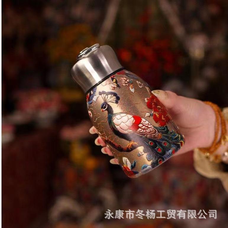 Мини-термокружка Guochao Xiaopangding с кольцом-ручкой Удобная карманная кружка Простая модная кружка Корпоративные подарки