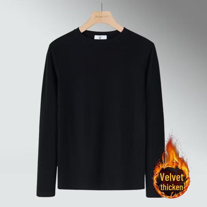 Men's Solid Color German Velvet Thermal Turtleneck Long Sleeve Shirt