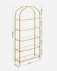 5-level Shelf, Tempered Glass Shelf, Arched Structure, Steel Structure, for Living Room, Working Bathroom, Gold Color