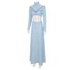 Padme Cosplay Amidala Costume Blue Dress Movie Space Battle Roleplay Disguise Dress Outfits Halloween Carnival Party Costume