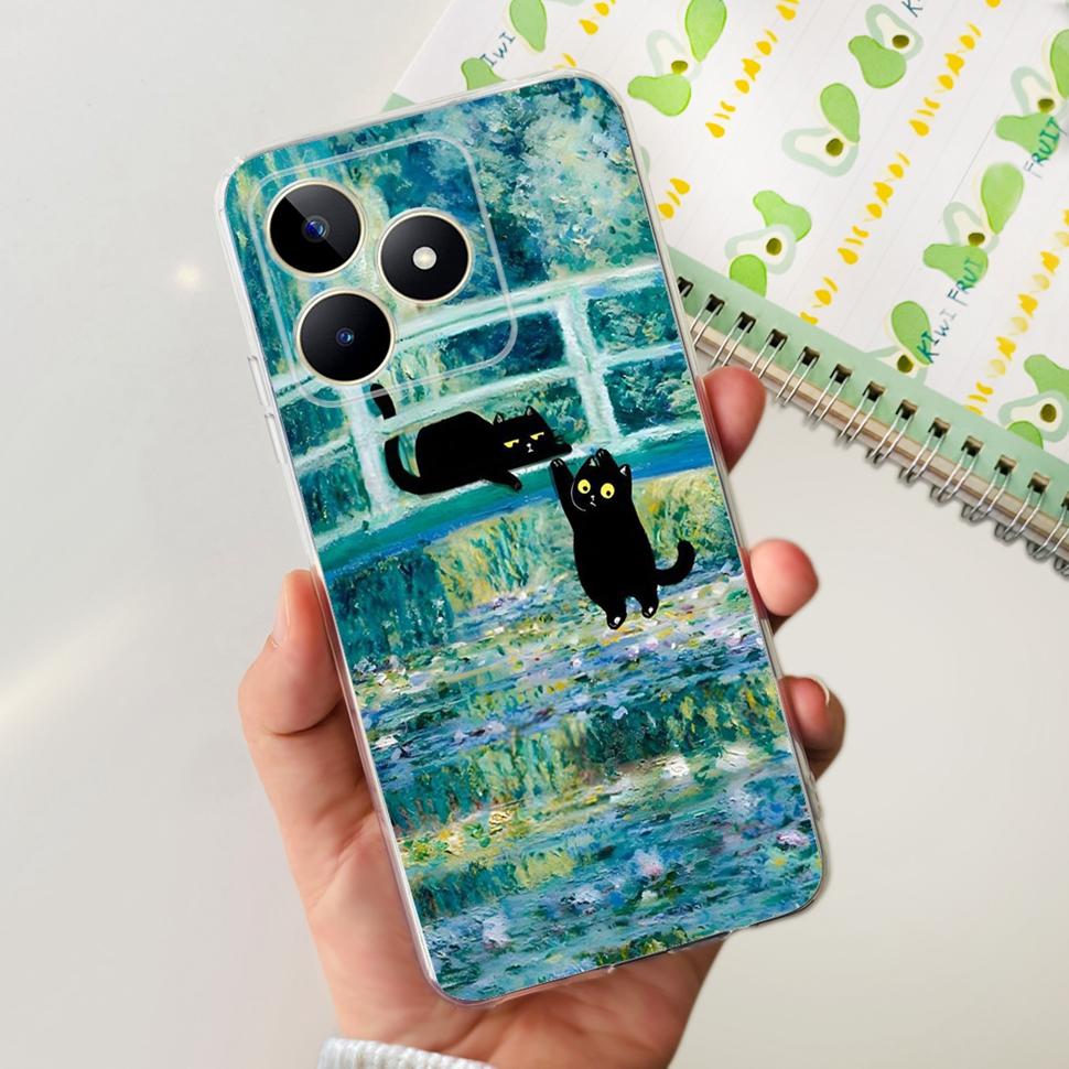 For Realme Note 50 Cases RMX3834 Colorful Painted Cover Soft Silicone Phone Cases For Oppo Realme Note 50 Note50 TPU Fundas