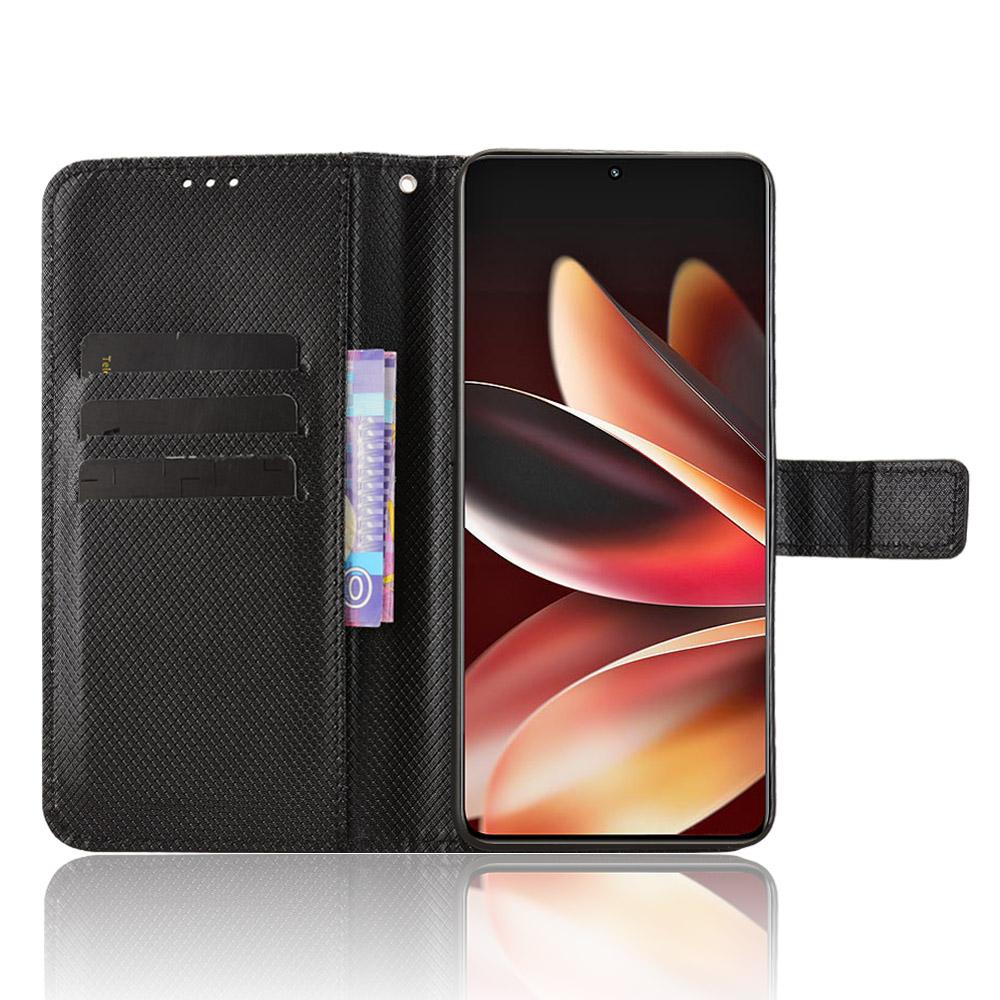 For Meizu Note 16 Leather Wallet Case with Strap Diamond Texture Phone Cover