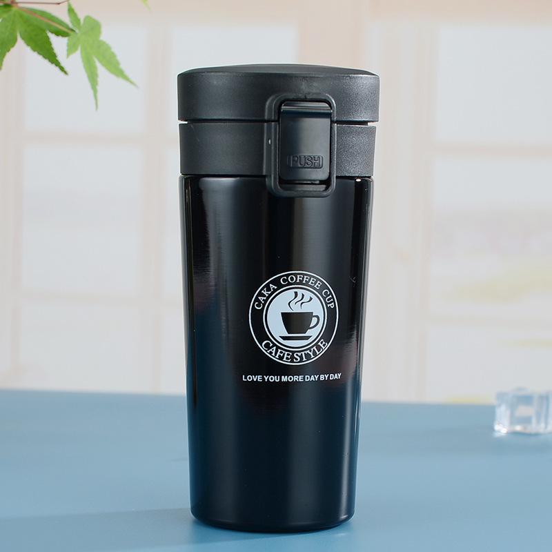 Стильная термокружка из нержавеющей стали 304 с откидной крышкой — большая емкость для установки в автомобиле