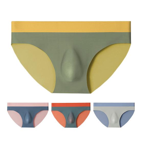 Мужские трусы средней посадки с эластичной талией, дышащее нижнее белье, 3D U-образный вырез, бесшовные тонкие трусики, повседневная одежда