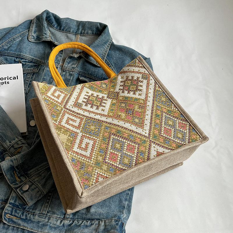 Большая вместительная дорожная сумка для женщин. Новая модная сумка-тоут на одно плечо в этническом стиле.