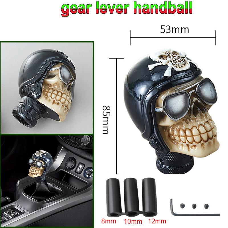 Universal Skull Head Gear Lever Gear Shifts Knob Skeleton Shape Gear Shift Knob Manual Transmission LED Light Gear Shifts Knob