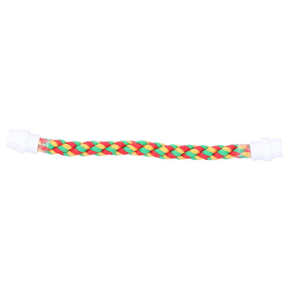 Colorful Design Cotton Rope Perch Adjustable Length U Shape Stand Bird Climbing Toy For Parrots