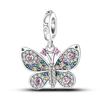 925 Silver Butterfly Dragonfly Charms Colorful Beads for DIY Bracelet Making Handmade Jewelry Supplies