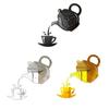 Teapot Shape Wall  Clock Modern Kitchen Home Decor Wall Sticker Hollow Digital Clock Watch Home Clock