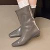 Модные женские ботильоны на плоской подошве с квадратным носком, дизайнерская обувь, модные зимние новинки 2025, повседневные, уютные готические челси, женские ботинки