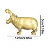 Metal Hippo Statue Miniature Copper Tabletop Ornament Handmade Art Miniature Hippo Models For Home Living Room Bookshelf