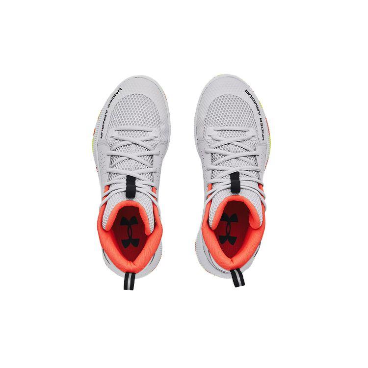 Under Armour Jet Fashion Comfortable Fabric Synthetic Leather Shock Absorption Non-Slip Wear-Resistant Breathable Mid-Top Basketball Shoes 3022051-108