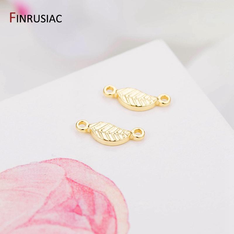 14K Gold Plated Brass Leaves Connector,Bulk Charms For Jewelry Making Supplies,Leaf Charms DIY Handmade Crafts Wholesale