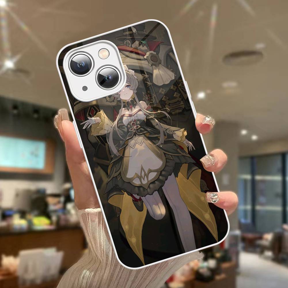 Game Genshin Impact Sandrone Tempered Glass For iphone 14 13 12 11 Pro Mini XS MAX 14Plus X XS XR Fundas