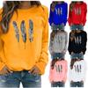 Зимние женские повседневные топы Женский свитшот с принтом Блузка Футболка Свитер