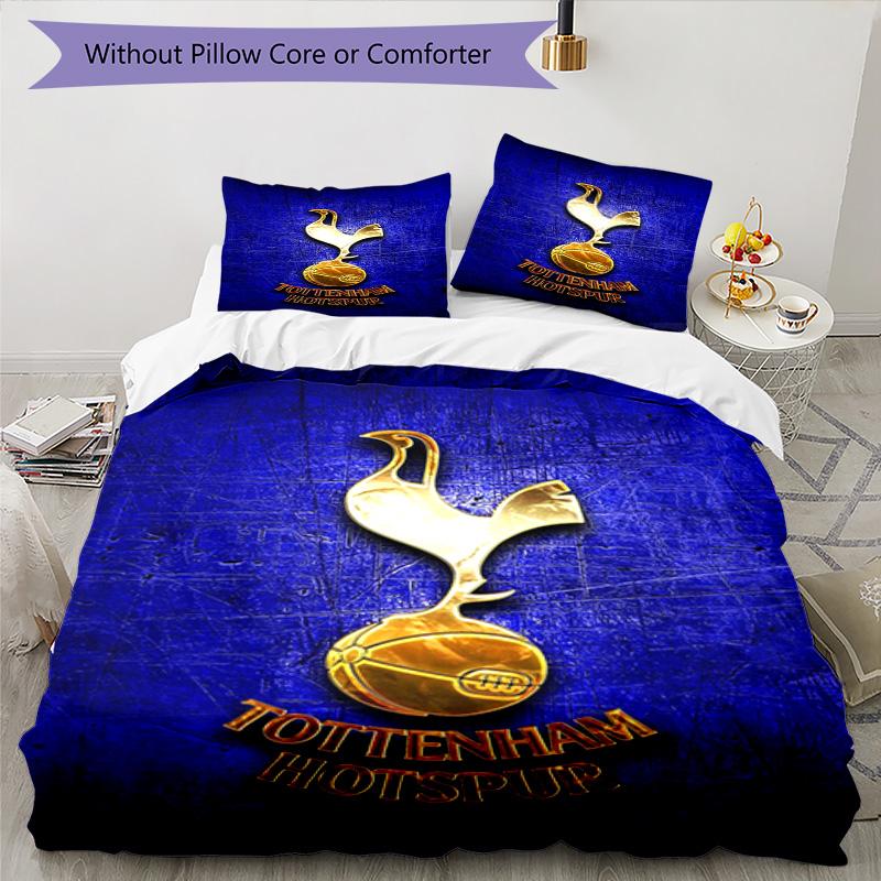 Tottenham Hotspur F.C Design Printed Pattern Duvet Cover Set – includes 1 duvet cover and 2 matching pillowcases Bedroom decor Christmas gifts