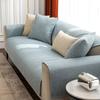 Льняной чехол для дивана, однотонный, современный противоскользящий комбинированный чехол для дивана для гостиной, универсальный домашний пылезащитный чехол