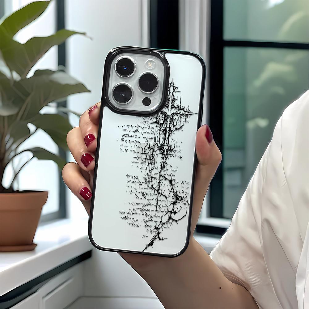 Крутой Темный Готический Крест Чехол для Телефона для iPhone 17 16e 16 15 14 13 12 11 Pro Max X XS XR 8 7 Air Plus Прозрачный Мягкий Чехол