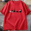 2025 Mood Cats T-Shirts Oversized Cat Mom Tee Funny Short Sleeve Cat Lovers T Shirt Casual O Neck Summer Tops