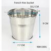 Stainless Steel Fries Basket Chips Bucket Serving Dishes Snacks