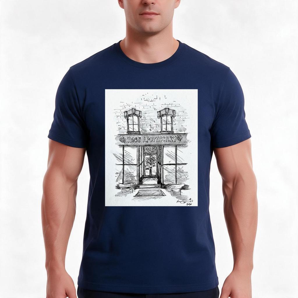Rose Apothecary Original Ink Illustration TShirt Summer Casual Cotton Tee Oversized Streetwear Tops Vintage Graphic Print