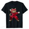 Shaolin Cat In Wushu  , Martial Art T-Shirt T Shirt for Boys Design Tees Cheap Fitness Tight Cotton