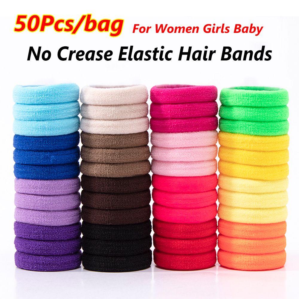 Headbands No-damage Nylon Ponytail Holder Scrunchies Elastic Hair Bands Rubber Bands Hair Rope Ties
