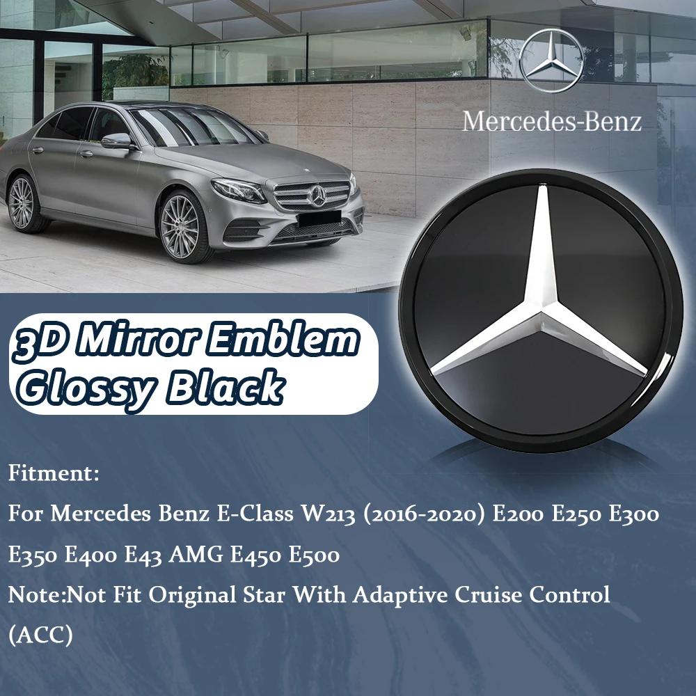 fshc5 The Front Grille Star Logo Badge Mirror Bottom 3D ABS logo For Mercedes Benz E-Class W213 2016-20 E43 AMG E300 3D Mirror Emblems