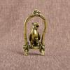 Antique Copper Crafts Bird Cage Parrot Figurines Miniatures Desktop Ornaments Brass Animal Bird Key Chain Pendant Jewelry Decors
