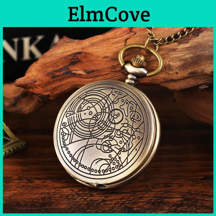 Mysterious Quartz Strange Doctor Gemstone Pocket Watch Nostalgic Necklace Pendant Gift For Men Women