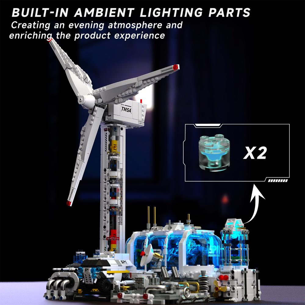 Строительный набор «Техническая ветряная электростанция» с подсветкой, конструктор для детского дня рождения, Хэллоуина, Рождества