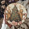 Винтажная жестяная табличка с пряничным человечком и елью, настенное искусство для дома, ресторана, гаража, праздничный декор