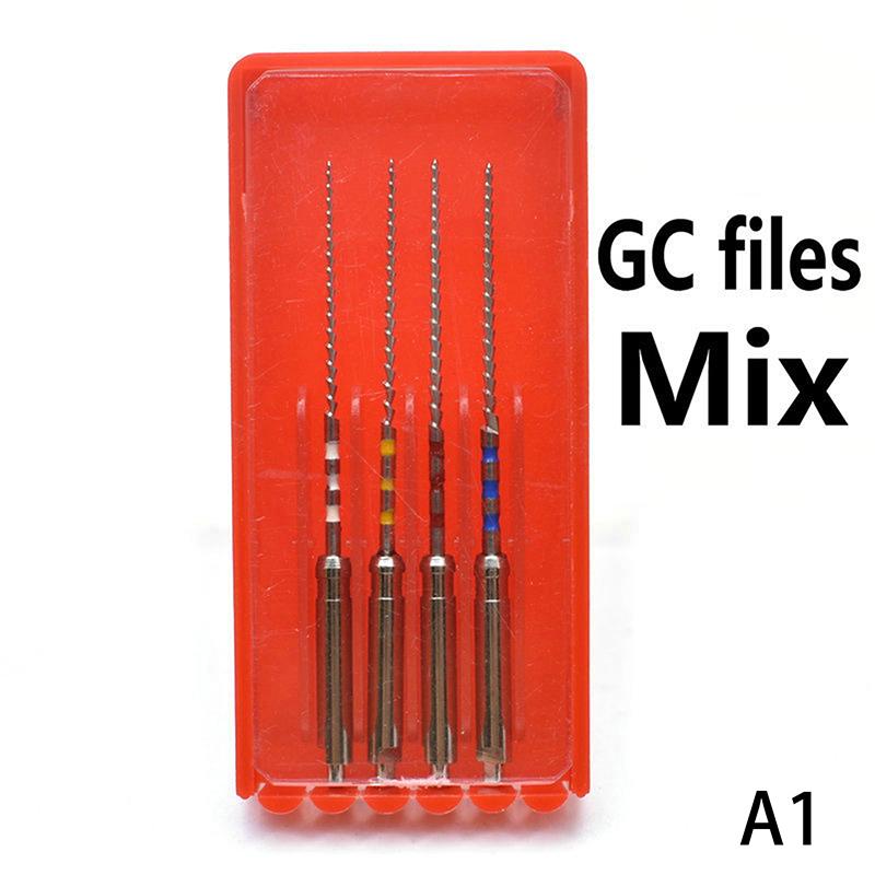 4 шт. Стоматологические файлы Gc 25 мм 45-60# Нержавеющая сталь Лечение корневых каналов Эндодонтические инструменты Стоматологические файлы Лаборатория