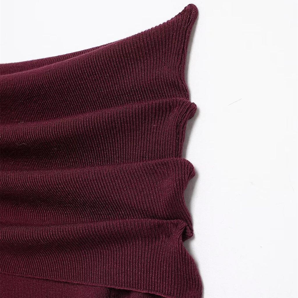 Весенний пуловер с открытыми плечами, вязаный трикотажем, 2025: Женский облегающий, универсальный, модный топ с длинным рукавом