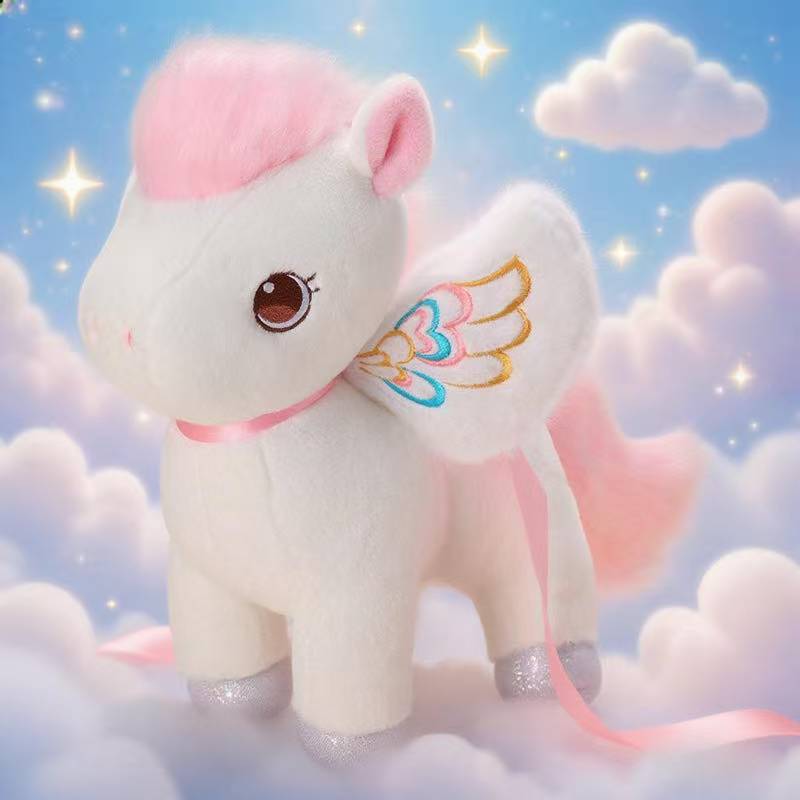 Latest Dunhuang Pegasus Doll Kawaii Stuffed Plush Toy Handmade Doll Cartoon Anime Cute Children's Birthday Gift Christmas