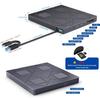 Внешний CD/DVD привод с 2 USB-портами, 2 портами Type-C и слотами для карт TF/SD. Портативный CD DVD пишущий плеер для ноутбука, настольного ПК