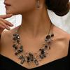 Set Bohemian Style Multi Layers Asymmetric Electroplated Stone Faux Crystal