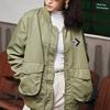 Converse Логотип Свободная Спортивная Ретро Авиатор Куртка Парный Стиль Зеленый Мужская 10024169-A02