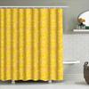 Yellow Rectangular Pattern Shower Curtain Waterproof Bathroom Decor For Home Decoration (Set 36)