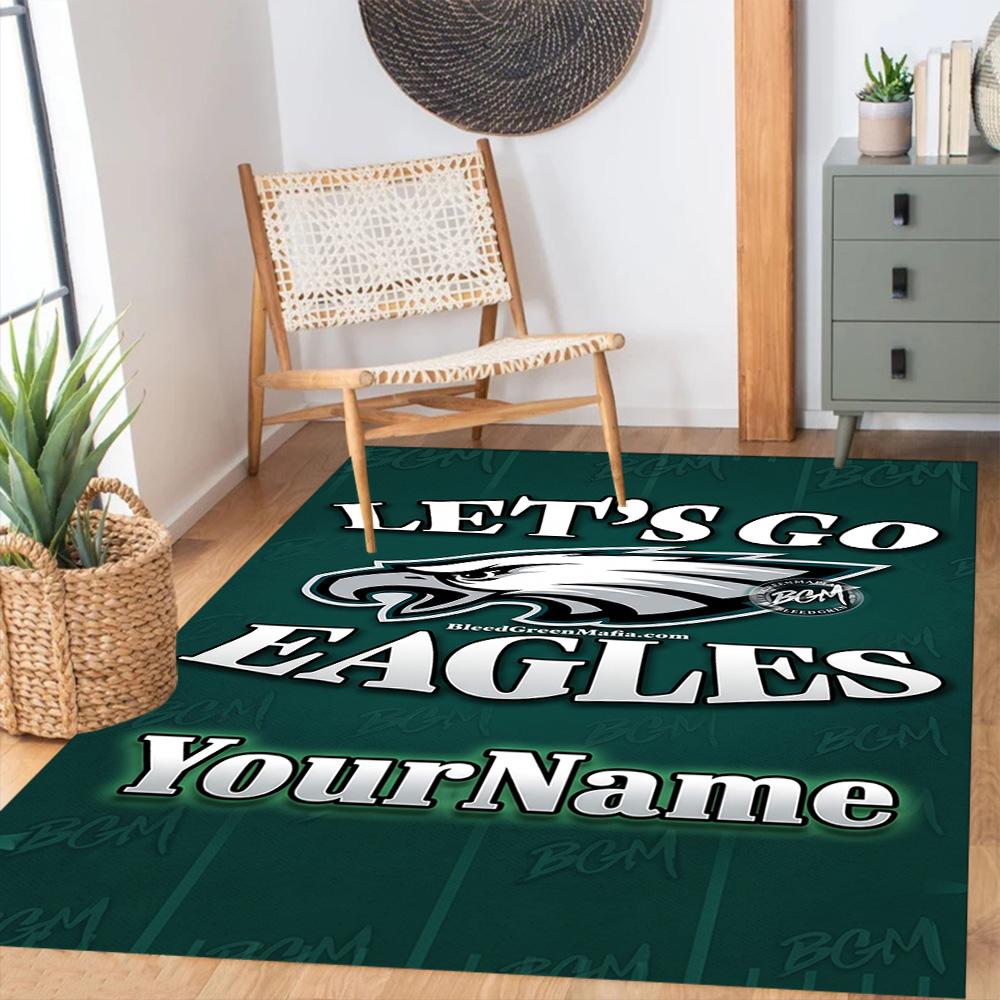 Philadelphia Eagles Personalized Name Carpet Perfect For Foyer Study Room Bedrooms Balcony Antislip Carpet Anime Office Decor