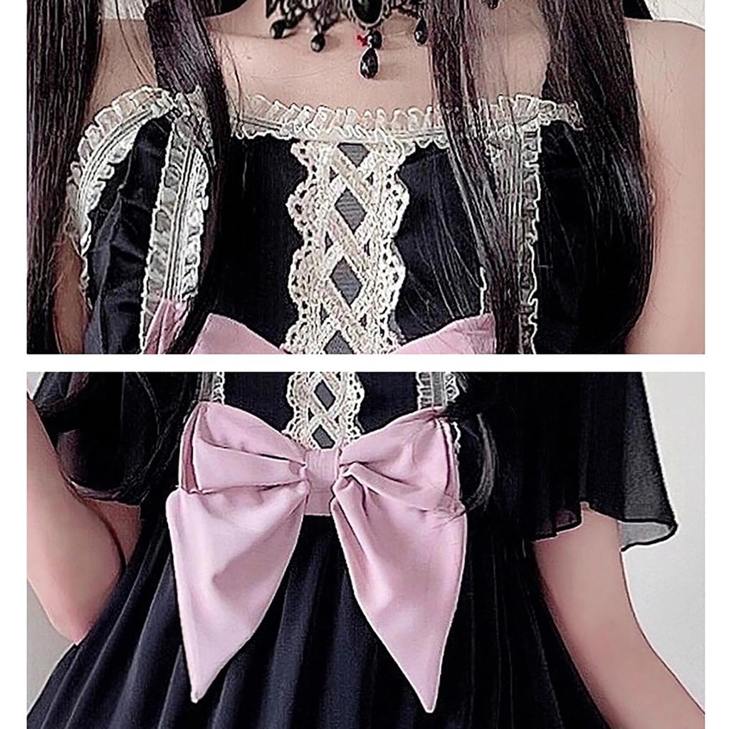 [Milky Time] Костюм для косплея на Хэллоуин Цельный Маленький Дьявол Лента Черный