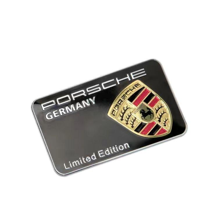 AABKW1 3D Aluminum Car Badge Sticker Body Trunk Decoration Decal Modification Accessories For Porsche Macan Panamera Cayenne Cayman 911