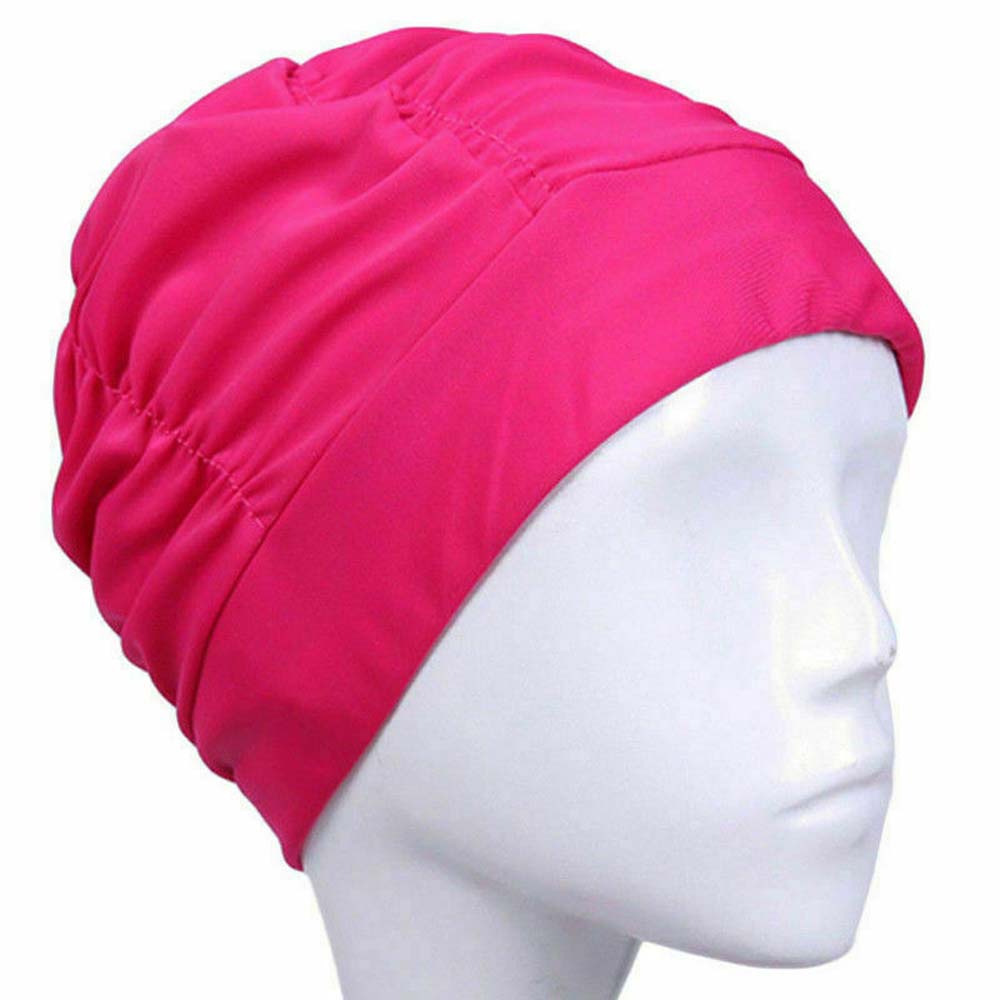 Large Long Hair Free Size Elastic Fabric Bathing Ear Protect Swimming Caps Diving Hat Swim Pool Hat
