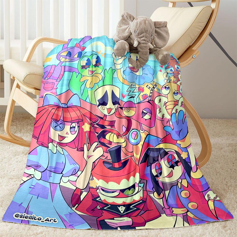 Digital Circus Blanket Soft Warm Cozy Perfect for Couch Seaside Livingroom Four Seasons Universal Warmthful Decor Gifts For Family Or Friends